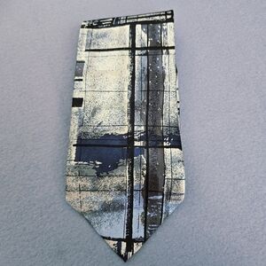 Luciano Gatti Silk Tie Made In Italy. Abstract Blue and Gray